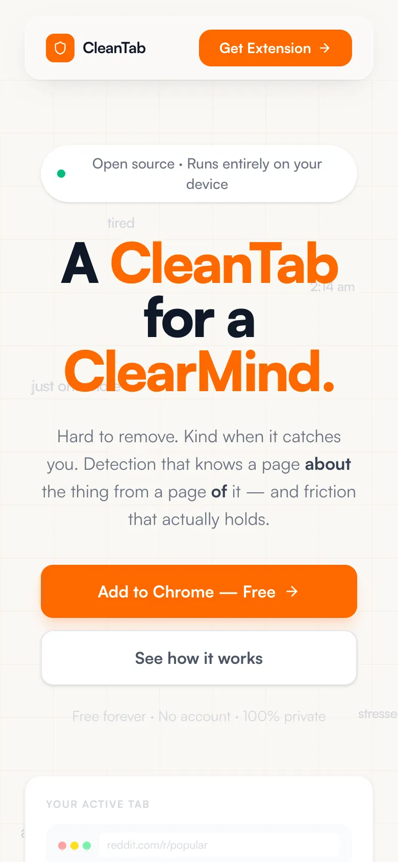 CleanTab on mobile