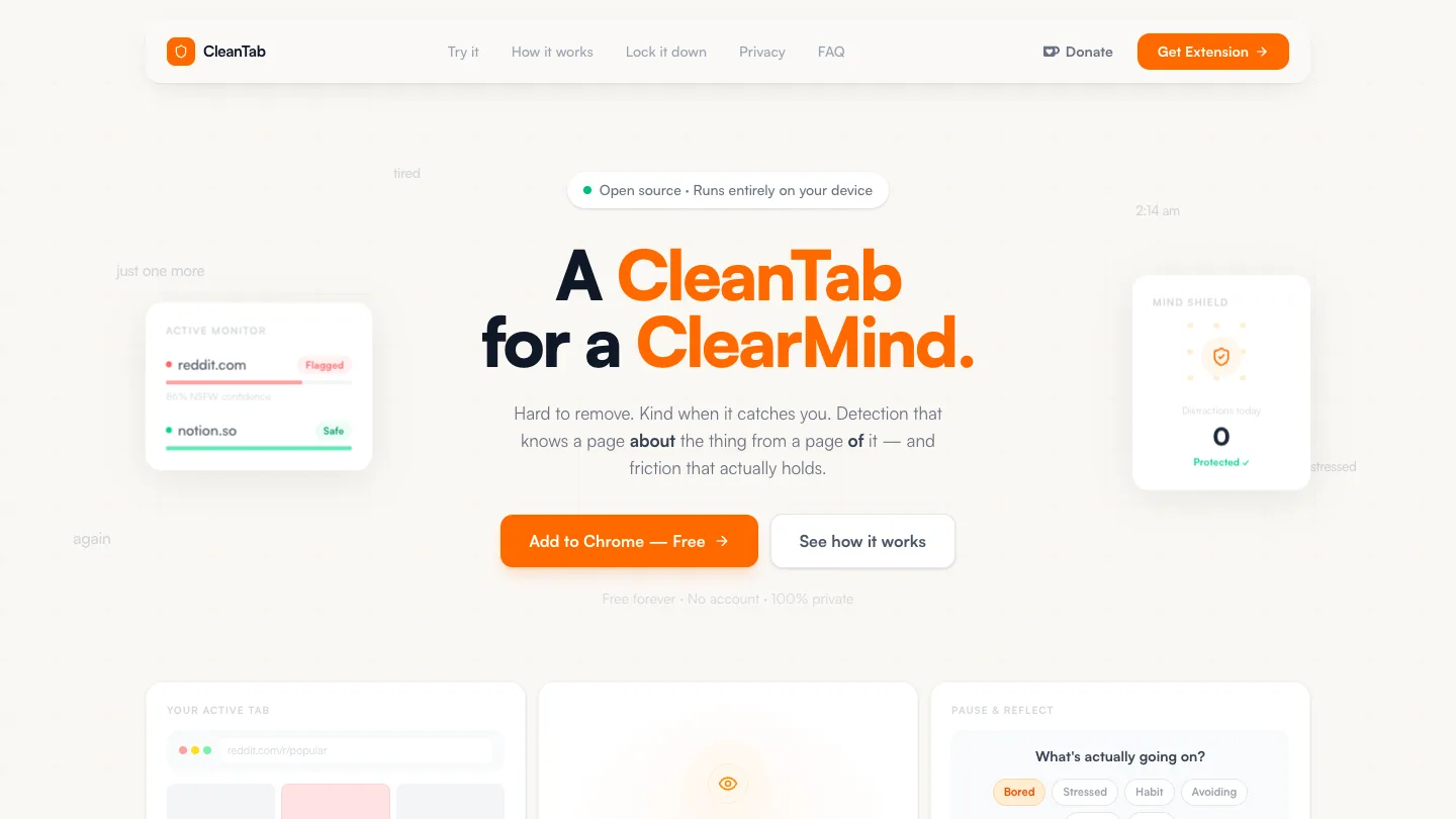 CleanTab website
